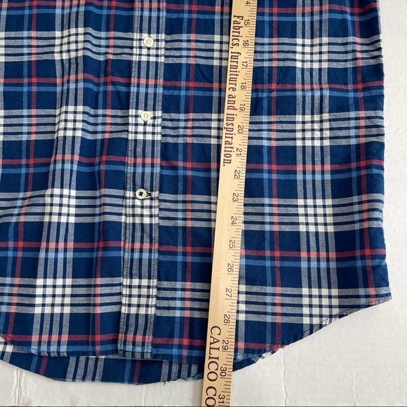 Izod Saltwater Relaxed Classic Blue Plaid Shirt 100% Cotton Button Down Size S - Picture 12 of 15